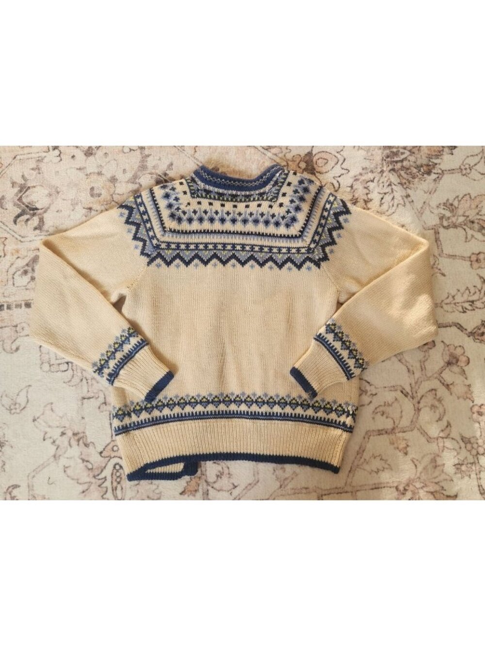 Vtg. O. Allers Nilssen Women's Sz. M Handloomed 100% Wool Sweater Cardigan - Picture 5 of 6